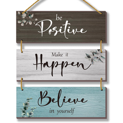 3 Pcs Office Wall Decor Inspirational Rustic Motivational Plaques With Sayings Wooden Farmhouse Positive Hangings for Home Bathroom Bedroom Kitchen(Fresh 12x4inch)