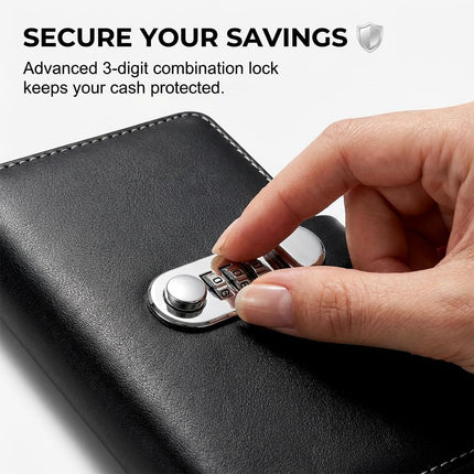 100 Envelope Savings Challenge Book with Password Lock, Money Savings Challenge, A5 Money Saving Budget Binder with Cash Envelopes, Fun to Reach Your Savings Goals (Black)