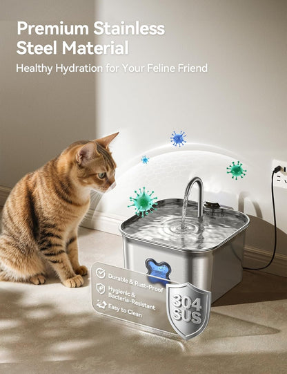 304 Stainless Steel 95oz Cat Water Fountain - photo 2