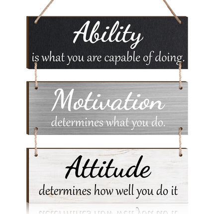 Office Wall Signs Inspirational Wooden Hanging Decor,Elegant Color