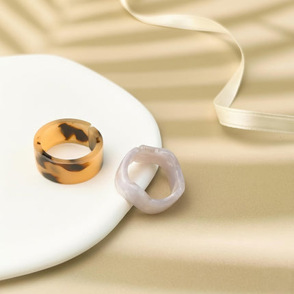 Resin Acrylic Plastic Stackable Rings for Women