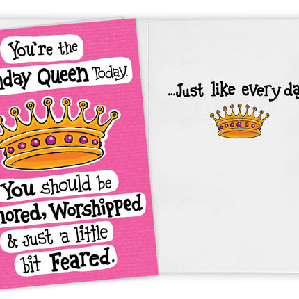 Funny Birthday Card for Women, Her & Friends! Birthday Queen Joke