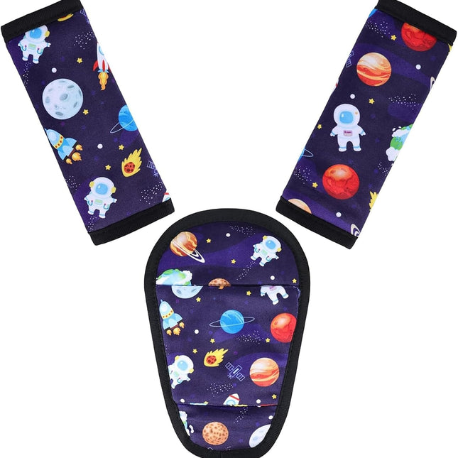 3-Piece Baby Strap Pad Set for Car Seat, Stroller, Pushchair and High Chair - Starry Sky