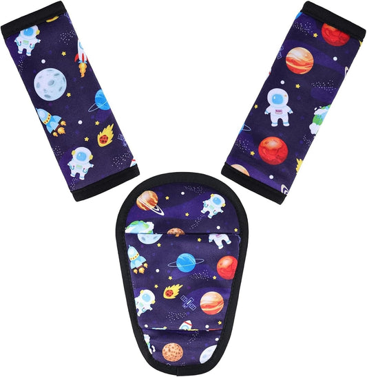 3-Piece Baby Strap Pad Set for Car Seat, Stroller, Pushchair and High Chair - Starry Sky