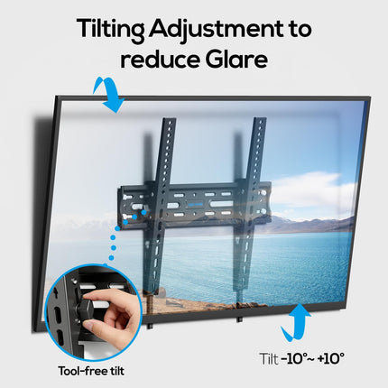 UL Listed Tilting Low Profile TV Wall Mount - Holds Most 26-60 Inch TVs Up to 99 lbs, Quick Release Lock, Max VESA 400x400mm, Fits 8''-16'' Studs - by USX STAR