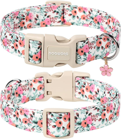 Flower Cotton Dog Collar for Small, Medium, and Large Dogs - photo 2
