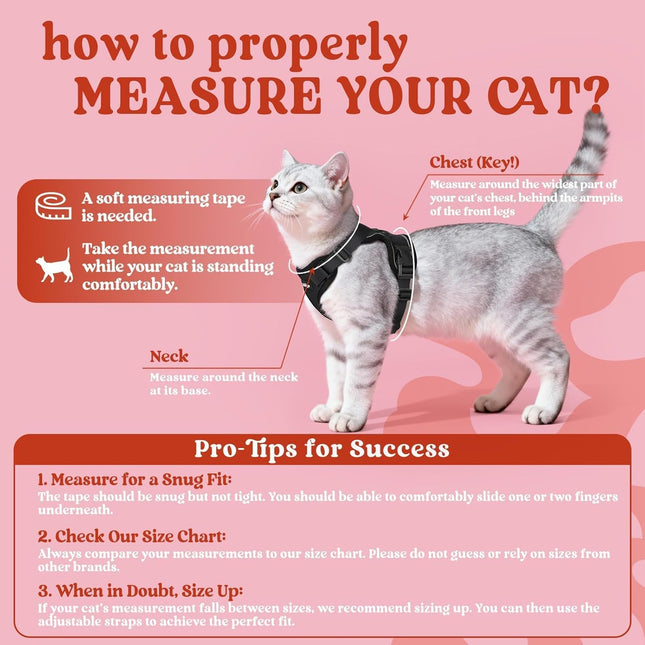 Cat Harness and Leash for Walking, Escape Proof Soft Adjustable Vest Harnesses for Cats, Easy Control - photo 2
