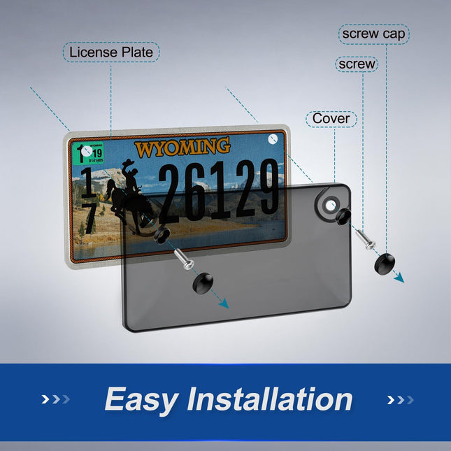 Motorcycle License Plate Holder, Unbreakable Motorbike License Plate Protector with Installation Screws - photo 2