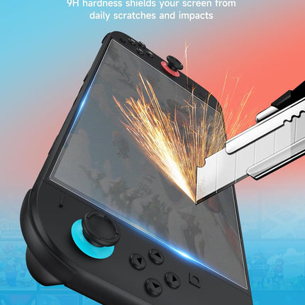 JSAUX 2-Pack Anti-Glare Screen Protector for Nintendo Switch 2, Matte Tempered Glass Protector Easy to Install with Guiding Frame 9H Hardness Scratch Resistant Accessories for Switch2