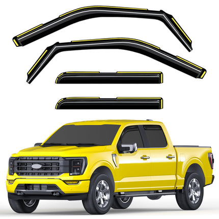 in-Channel Extra Durable Window Rain Guards for Chevy Silverado/GMC Sierra 1500 2019-2026 Crew Cab,Window Deflectors,Vent Visors,Side Window Shades, Truck Accessories-4pcs