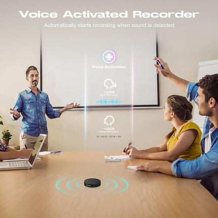 72GB (9880 Hour) Magnetic Voice Activated Recorder Device - Lymorvex Voice Recorder AI-Intelligent Noise Reduction, Portable Audio Recorder for Lectures/Interviews/Meetings