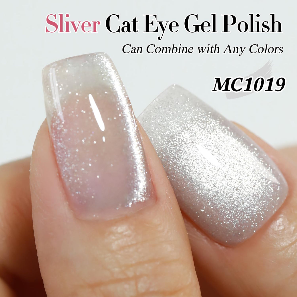 Silver Cat Eye Gel Polish with Magnet, 15ml - photo 2