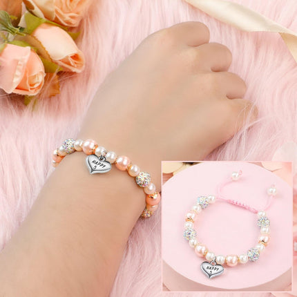 Sereney Birthday Gifts for Girls, Beaded Bracelets as 1/2 1 2 3 4 5 6 7 8 9 10 11 12 13 14 15 16 Year Old Birthday Gift, Adjustable Cross/Pearl Bracelet as Happy Birthday Gifts for Daughter
