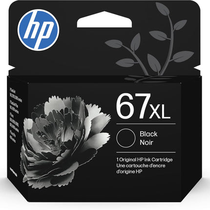 HP 67XL Black High-Yield Ink Cartridge | Works with DeskJet 1255, 2700, 4100, Envy 6000, 6400 Series | Eligible for Instant Ink | 3YM57AN | Packaging May Vary