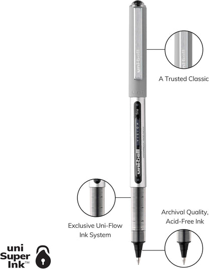 Rollerball Pen, Fine Point (0.7mm), Black Ink, 6 Pens - photo 3