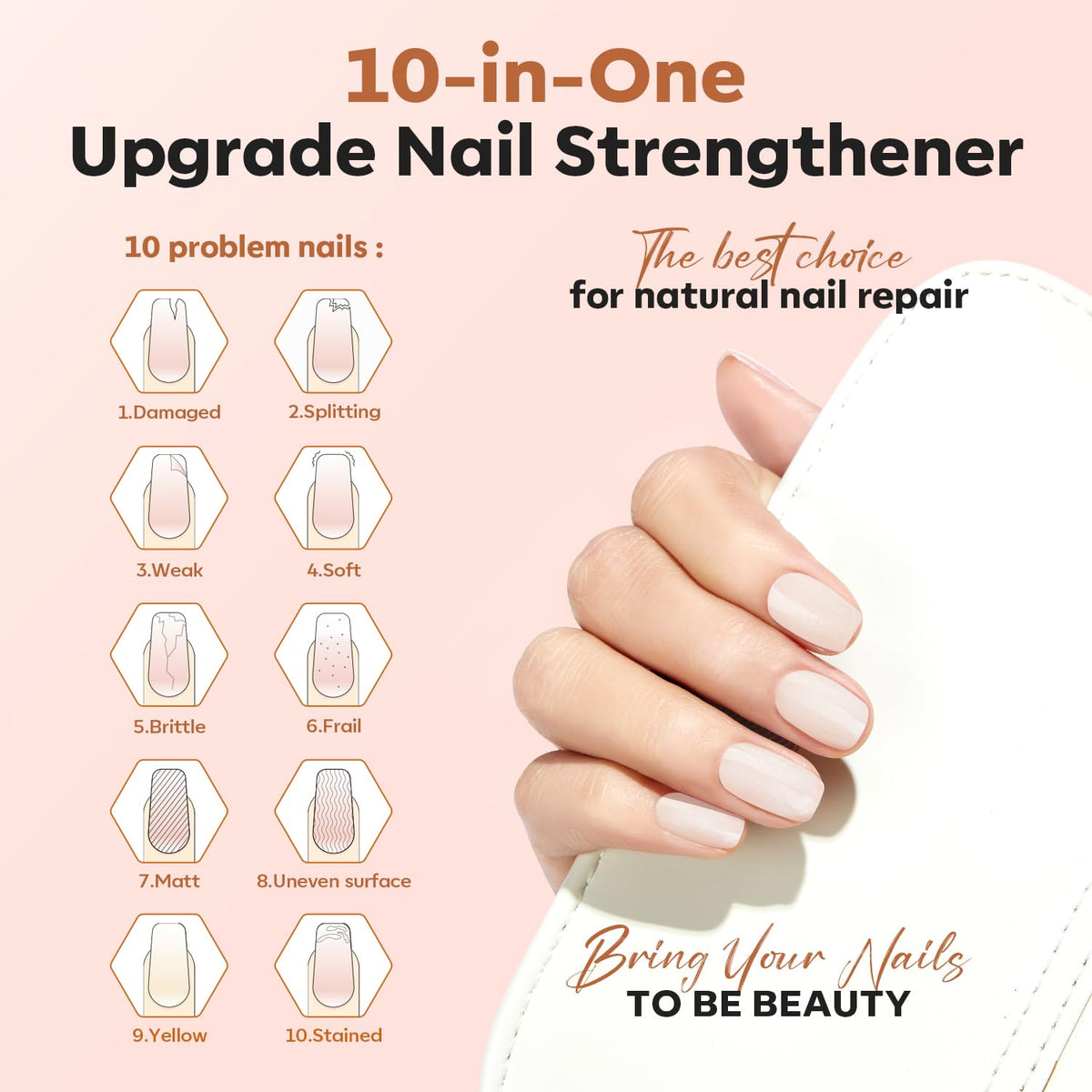 Milky White Nail Strengthener and Repair Polish, 15ml - photo 2