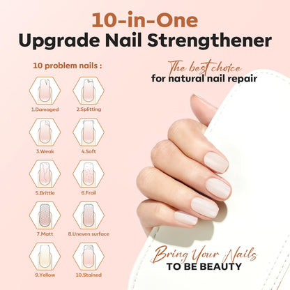 Milky White Nail Strengthener and Repair Polish, 15ml - photo 2