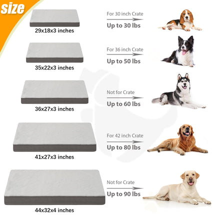 Cama ortopédica para perros grandes con forro impermeable, gris, 35x22