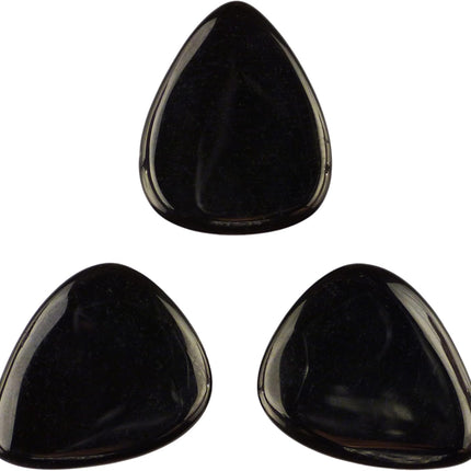 Black Obsidian Volcanic Glass Guitar or Bass Picks, 3.0 mm Ultra Heavy Gauge, 351 Shape, 3 Pack