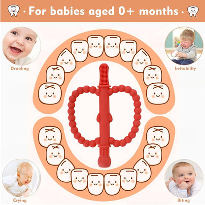 Apple Shape Silicone Hollow Teether Tubes, 2 Pack - photo 5