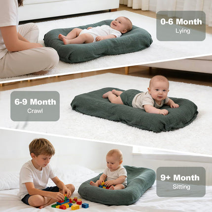 Baby Lounger - Snuggle Cozy Me Infant Lounger for Newborns | Breathable & Soft, Portable Awake-Time Pad, Essential Baby Gift (Lounger Cover Included)