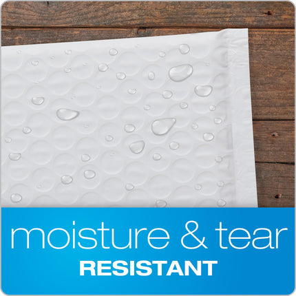Bubble Mailers, 6 x 9 Inch, White Poly Mailers, Padded Envelopes, Shipping Envelopes, Water Resistant, Self Seal, 50 Per Box (QUA85856), Plastic