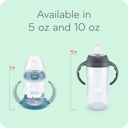 NUK Learner Cup, 10 Ounce, Tritan Gray Star – BPA Free, Spill Proof Sippy Cup