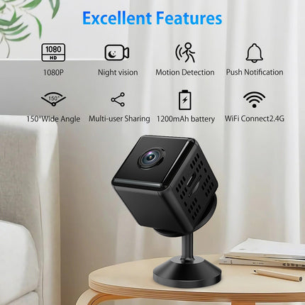 Hidden Camera,1080P WiFi Spy Camera with Night Vision & Motion Detection, Wireless Security Camera for Pet/Baby/Nanny, App Live Feed Smallest Smart Home Monitor