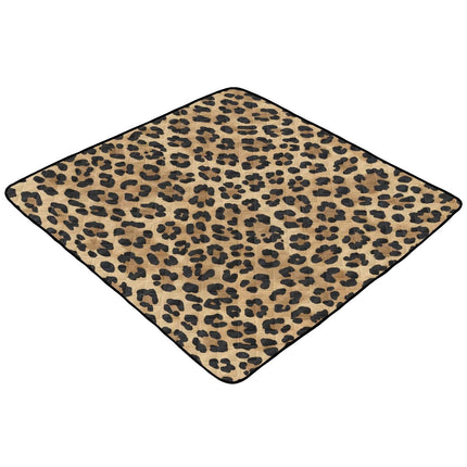 Classic Leopard Print Baby Play Mat for Floor 50" X 50" Foldable Waterproof Non-Slip Playmat for Baby Playpen Quilted Crawling Mats Game Rug