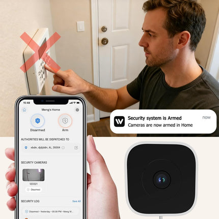 3MP 2K Window Camera, WiFi Indoor Cameras for Home Security with Blacklight Max Color Night Vision, AI Human Vehicle Detection, Plug-in, 911 Emergency Dispatch, Easy Install
