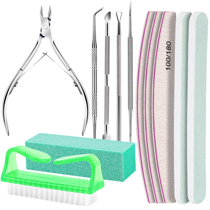 Nail Care Kit, Nail Files 100/180, Nail Buffer Block, Cuticle Nippers, Cuticle Trimmer, Cuticle Pusher, Nail Tools, Nail Kit, Pedicure & Manicure Tools, Nail Prep Kit, Manicure Kit for Women