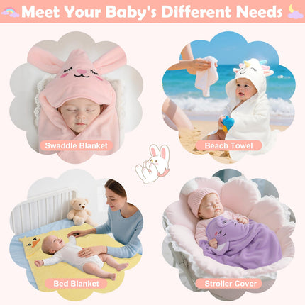 12 PCS Baby Bath Towels Set, Baby Towels for Newborn Bath Essentials Gifts