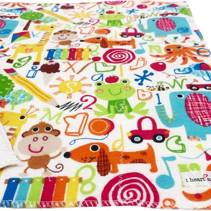 Infant Burping Cloth, Burp Cloths for Baby Boy or Girl, Soft and Absorbent - Cotton Reusable Spit Up Rags, XLarge, 1 Count (Animal ABCs)