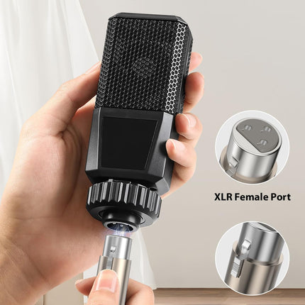 XLR to 1/4 Cable 10FT, 6.35mm TRS Male to XLR Female Balanced Mic Cord