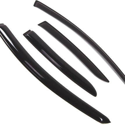 TuningPros Outside Mount Window Vent Visors Rain Guards Compatible with Mazda Mazda3 Sedan 2010-2013 | Side Window Wind Deflectors Rain Shields | Black Tinted, 4 Pcs Set, BGWV-305