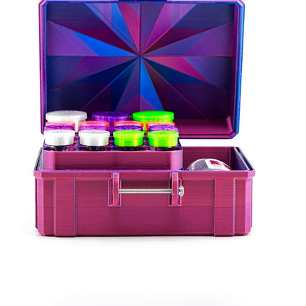 Vial Guard Storage Hard Case for 3ml, 5ml, 10ml, 30ml Vials, Secure Holder Multiple Sizes (Metalic, 12x3ml 3x10ml 1x30ml)