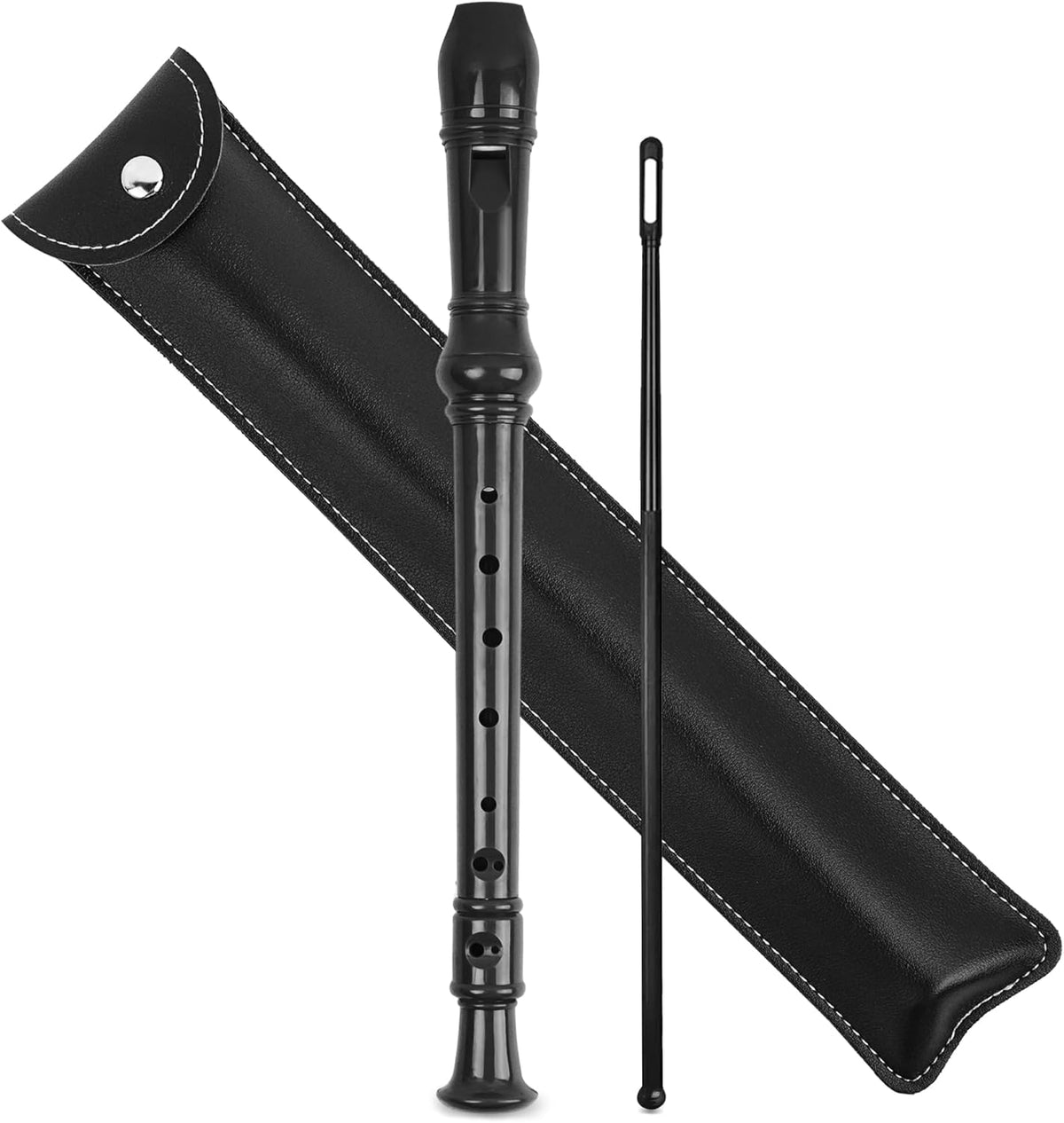 Recorder Instrument for Beginner Adults,8-Hole Soprano Descant Recorder Music Flute with with Cleaning Rod & Leather