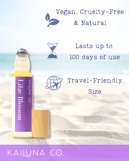 Lilac Blossom Perfume Roll-On with Organic Jojoba Oil, Alcohol Free, 0.34 fl oz - photo 3