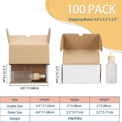 ZBEIVAN 4.6x2.2x2.2 White Shipping Boxes Set of 100, Corrugated Cardboard Mailer Boxes for Packaging Small Business Mailing Gifts