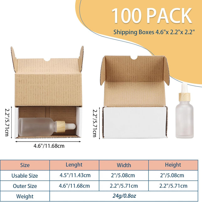 4.6x2.2x2.2 White Shipping Boxes Set of 100, Corrugated Cardboard Mailer Boxes for Packaging Small - photo 2