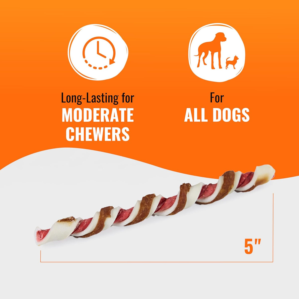 Triple Flavor Twists with Bully Chews, High-Protein Dog Treat for All Adult Dogs, Made with Real - photo 3