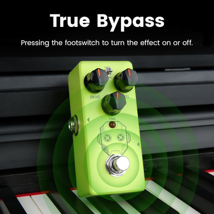SORAN JOD-01 Super Drive Overdrive Mini Pedal for Electric Guitar, Two Selectable Modes, Analog Overdrive Pedal, Classic Green Overdrive Circuit with Super Mode Boost, True Bypass for Pedal Board