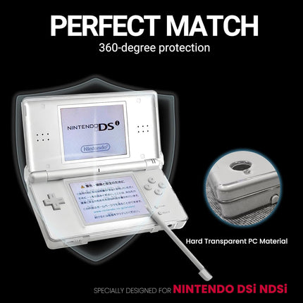Gimtsui Clear Crystal Hard Shell Protective Case Cover Suitable for Nintendo DSi NDSi