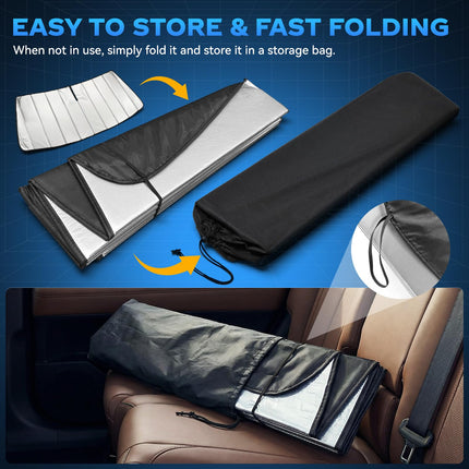 Windshield Sun Shade for Toyota RAV4 2019-2026 Folding Design