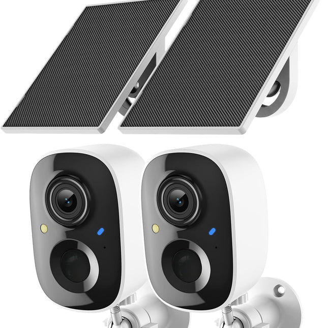 2K Wireless Outdoor Solar Security Camera 2-Pack