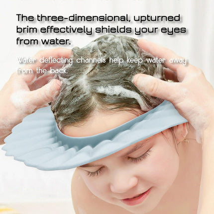 Baby Shower Cap Shield, Bathing Cap Bath Hat Bathing Safe Silicone Protection, Soft Adjustable Visor Hat for Protector Head Eye Ear, Christmas Gifts