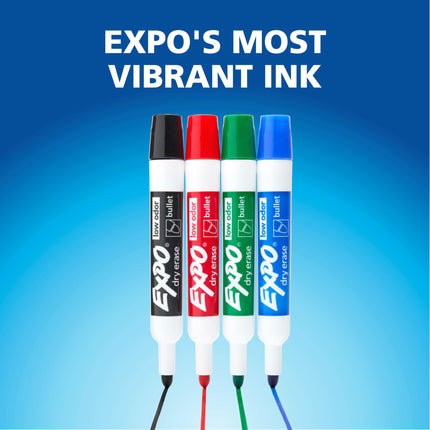 Dry Erase Markers, Low Odor Ink, Bullet Tip, 4 Count - Whiteboard, Calendar, Organization, Essential Supplies for Office, School, Classroom, Teachers