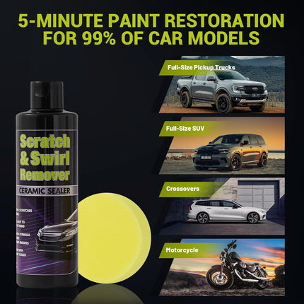 PIMAG Upgraded Car Scratch Remover Kit, Scratch Remover for Vehicles ＆ Cars, Car Paint Scratch Repair, Polishing ＆ Rubbing Compound Paint Restorer with Applicator Pad, add Gloss ＆ Shine 9.2OZ,1 Pack