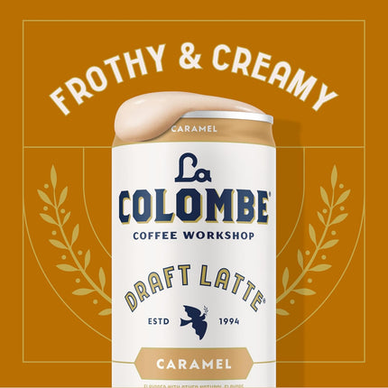 La Colombe Coffee, Caramel Draft Latte, 11 fl oz Cans (Pack of 12), Coffeehouse Quality Cold Brew, Specialty Grade Coffee Beans, Ready-to-Drink On-the-Go