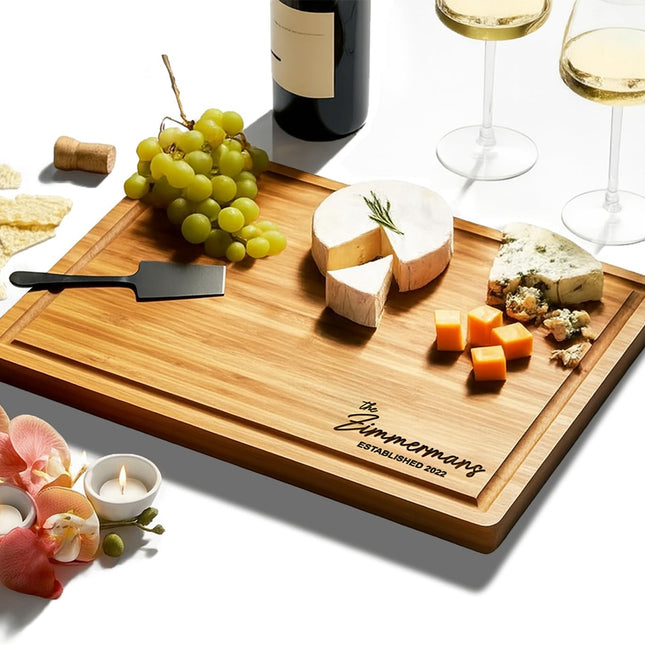 Personalized Cutting Board, Custom Bamboo Engraved Charcuterie Boards - Best Present for Wedding, Bridal Shower